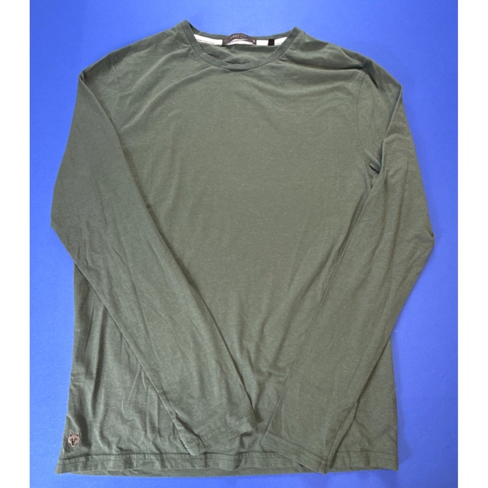 Greyson Shirt Mens Medium Olive Green Long Sleeve Casual Crew Neck